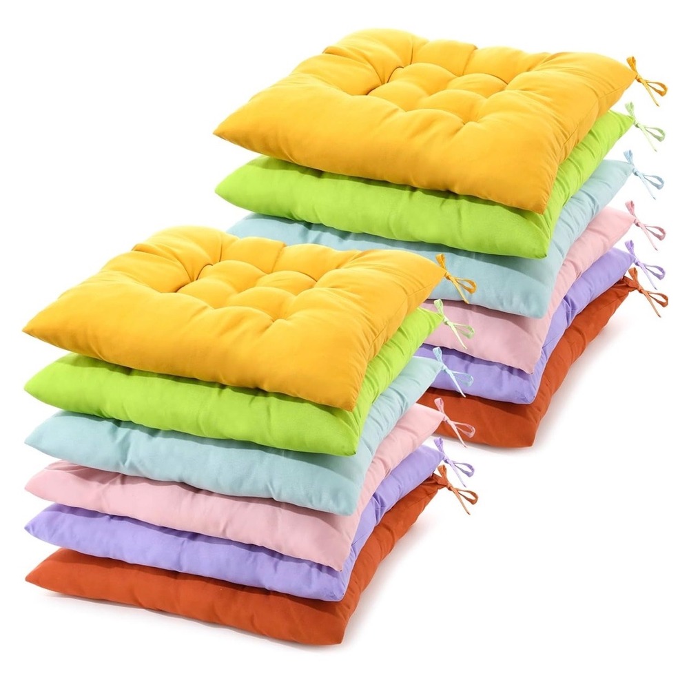 12 Pack Floor Pillows 15.7" Square Seating Cushions Boho Classroom Floor Dining